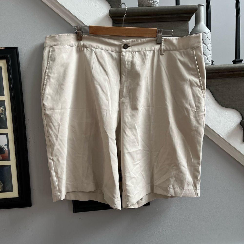 Adidas Beige Gold Shorts sz 42 EUC